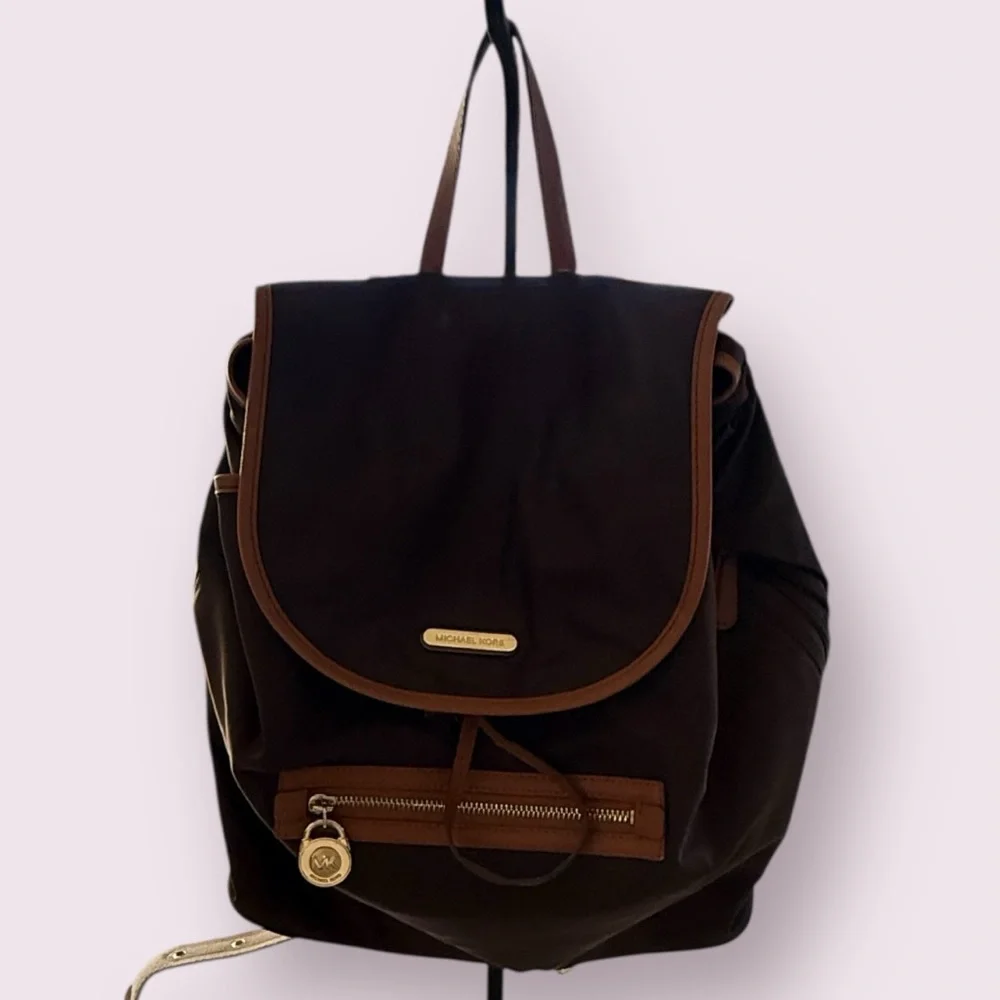 Michael Kors Dark Brown‎ Backpack with Tan Trim